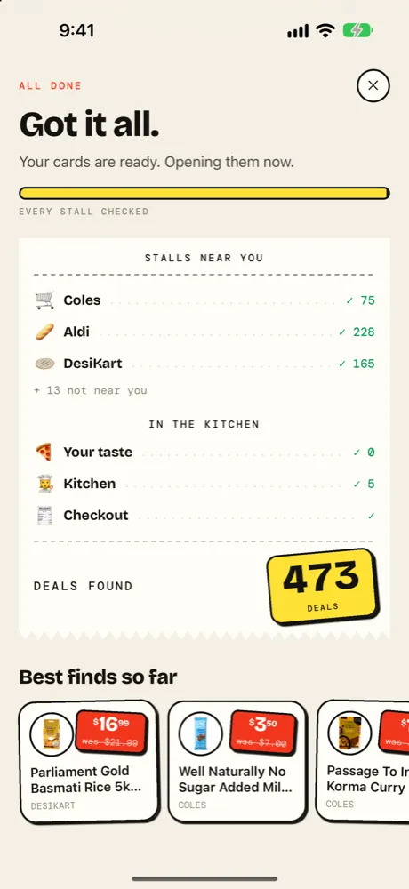 Stretch checking stores near you: Coles, ALDI and DesiKart, with 473 deals found